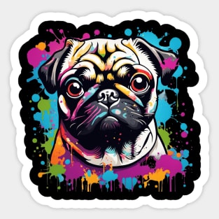 cute pug dog Sticker